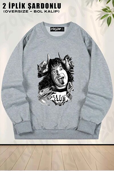 ZOKAWEAR Unisex Stranger Things Eddie Munson Ink Portrait cu imprimeu oversiz...