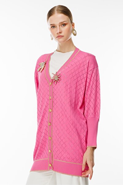 Ghisa Baklava Patterned Dragonfly Knitwear Cardigan