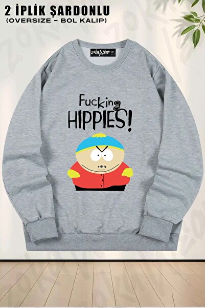ZOKAWEAR Unisex F King Hippies Eric Cartman Printed Oversized Crew Neck Sweat...