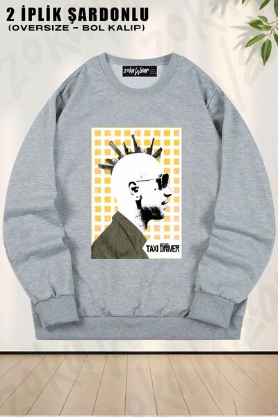 ZOKAWEAR Film unisex Unstable Taxi Driver cu imprimeu supradimensionat guler ...