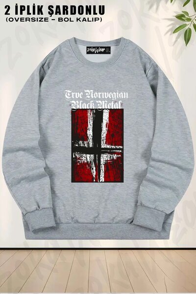 ZOKAWEAR Φούτερ Unisex Trve (True) Norwegian Black Metal με τύπωμα oversized ...