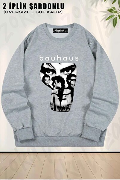 ZOKAWEAR Unisex Bauhaus Special cu imprimeu supradimensionat guler rotund Swe...