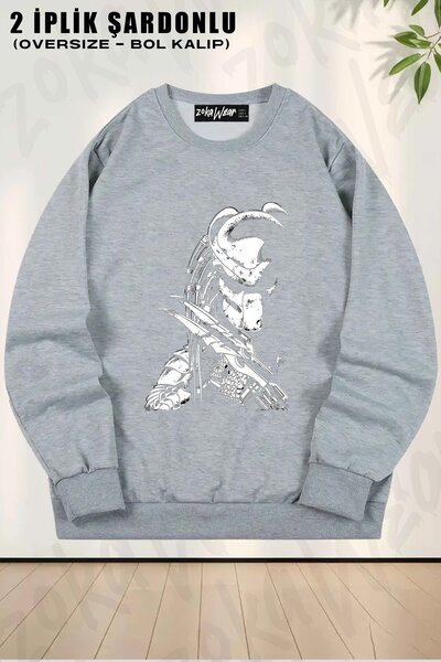 ZOKAWEAR Unisex Predator Štampano Oversize kroj okrugla kragna dukserica