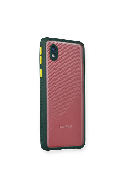 Najmaddin جراب سامسونج جالاكسي A01 كور ميامي سيليكون شفاف - أخضر داكن