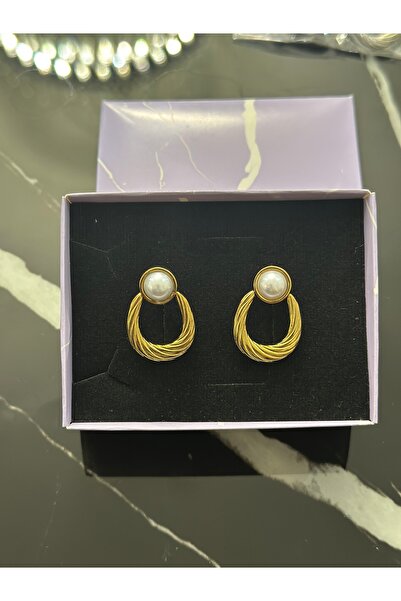 Menshure Steel Earrings with Pearls