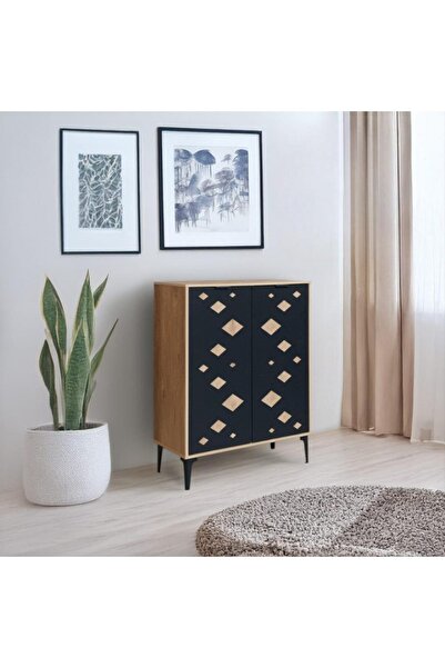 DEC22 A modern shoe cabinet with a distinctive geometric design