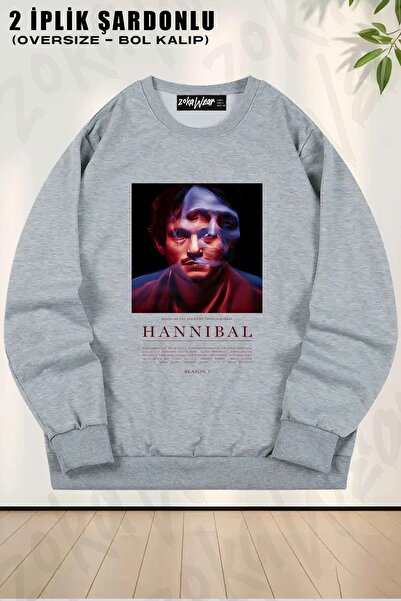 ZOKAWEAR Φούτερ Unisex Hannibal Season 1 με τύπωμα oversized με λαιμόκοψη