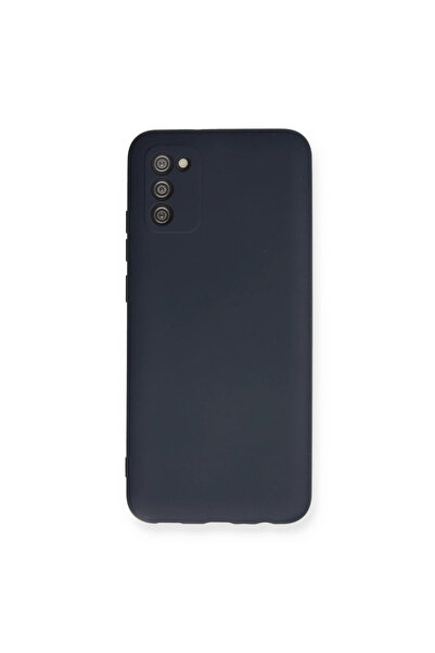 Twin Store حافظة هاتف جالاكسي A03S من السيليكون المخملي الداخلي - أزرق داكن