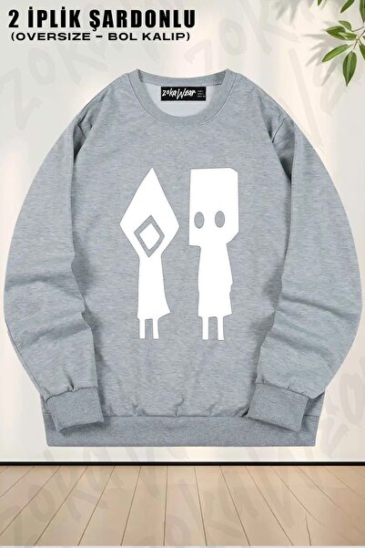 ZOKAWEAR سويت شيرت يونيسكس سكس آند مونو ليتل نايتهيرمز مطبوع قصة فضفاضة برقبة...