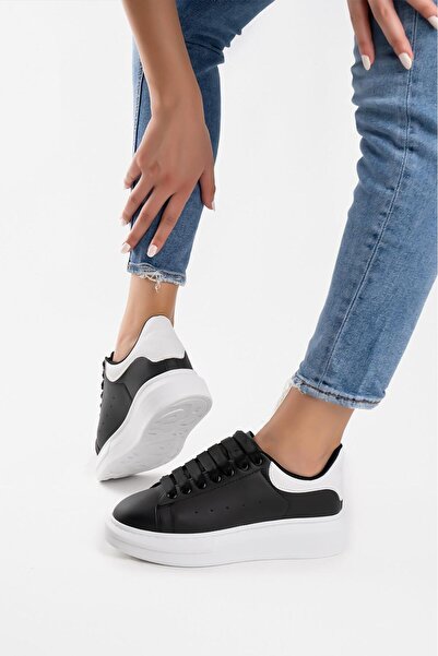 Cochines Women Men Black White Thick High Sole Daily Walking Sports Shoes Sneaker