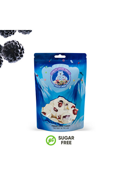 Crunchy Catchy Snacks Freeze dried Vanilla Ice Cream Infused with Blackberries ( SUGAR FREE )