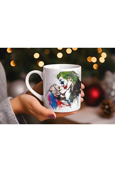 Beramussa Joker ve Harley Quinn Kupa Bardak – Karanlık Gotik Tasarım – Koleks...
