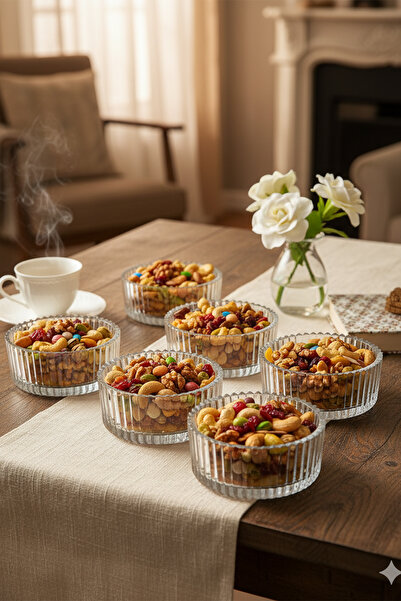 Home Varell Glass Snack Bowl – Set of 6 Snack Bowls & Presentation Bowls