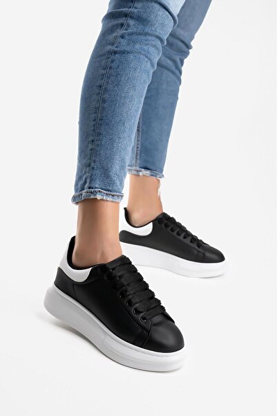 Cochines Women Men Black White Thick High Sole Daily Walking Sports Shoes Sneaker