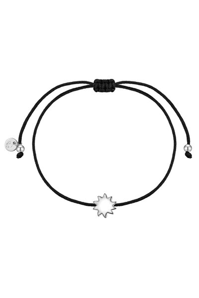 Glanzstücke München Textilarmband Armband Sterling Silber Textil (schwarz)