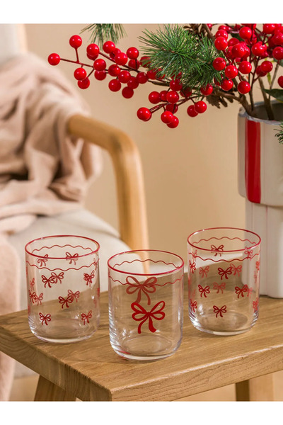 LC Waikiki Fiyonk Printed Glass Cup Set 3-Piece 350 ml