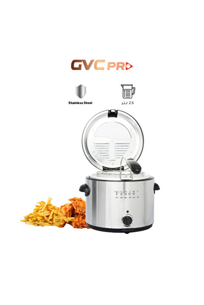 GVC PRO مقلاة زيت دائرية من جي في سي برو سعة 2.5 لتر - GVADF-1025