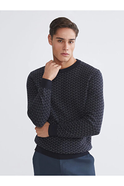 LC Waikiki سترة تريكو رجالية منقوشة بياقة دائرية