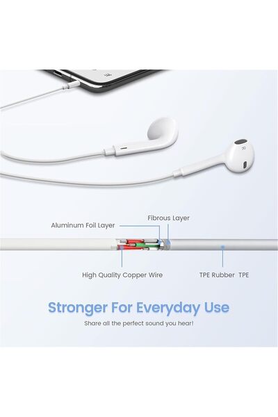 Generic HB Wired Headphones with Lightning Connector (Built-in Microphone & Volume Control)