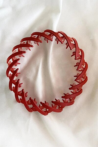 Stone Family Red Color Matte Appearance Practical Hair Clip