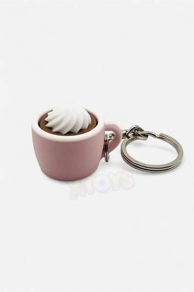 Xtoys سلسلة مفاتيح على شكل كوب قهوة من كابكلاك، زينة للحقائب وهدية مبتكرة لعي...