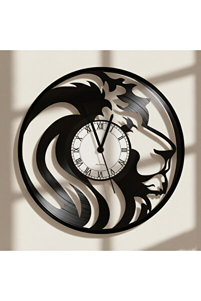 Handmade ساعة حائط من الفينيل مصنوعة يدويًا مع شكل أسد
