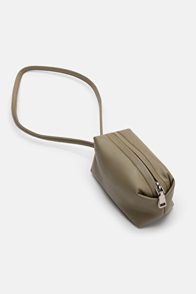 Jorbinol حقيبة صغيرة من الجلد الصناعي اللامع باللون الكاكي القياسي