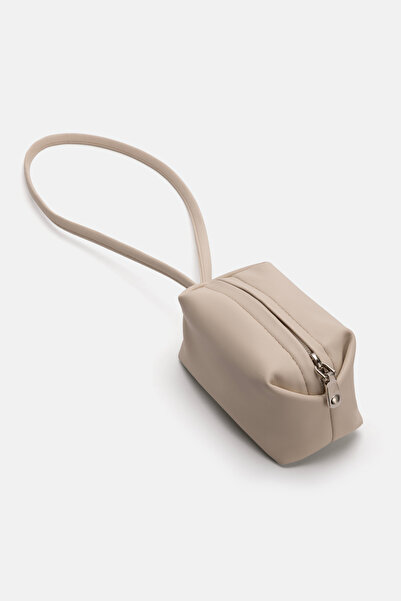 Jorbinol حقيبة صغيرة من الجلد الصناعي اللامع باللون البيج القياسي