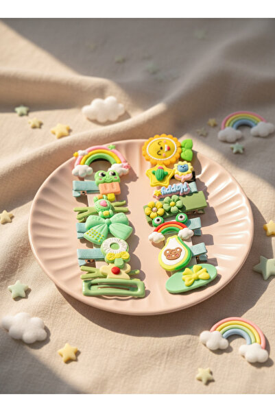 BATU GİYİM Set de cleme cu cataramă pentru fetiță și fetiță verde, 14 bucăți