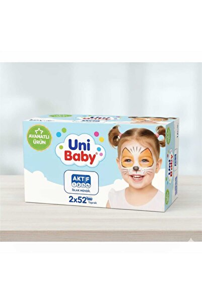 Uni Baby مناديل مبللة أكتيف 2×52 مناديل مبللة 104 ورقة