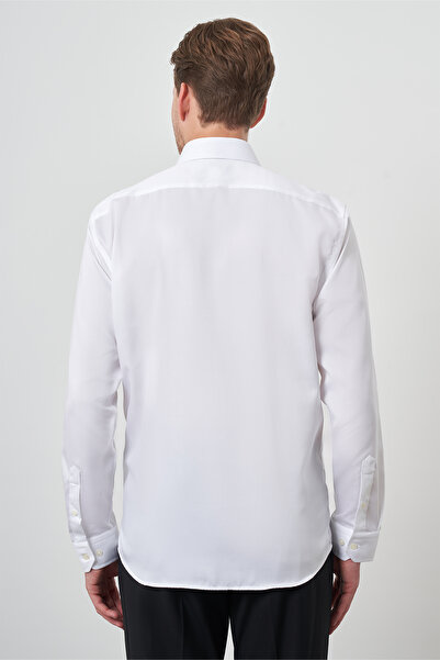 Morven Men's White Cotton Trend Slim Fit Slim Fit Non Iron Shirt