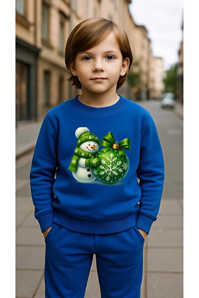 playwear Παιδικό Φούτερ Σετ Πράσινο Χιόνι με στάμπα για Κορίτσια και Αγόρια μ...