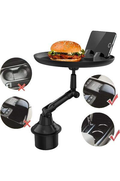 Generic Automotive Cup Holder Plate - Portable Car Food Tray & Mobile Phone Holder