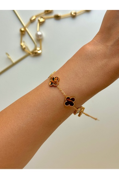 YOUES JEWELRY 316L Steel Gold Double Sided Bracelet