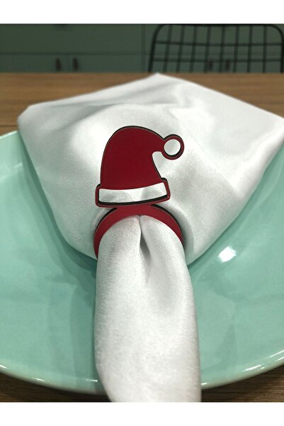 FOTO SHOP Yılbaşı Peçete Yüzüğü 6 Lı Yeniyıl Sunum Sofra Dekor Masa Peçetelik...