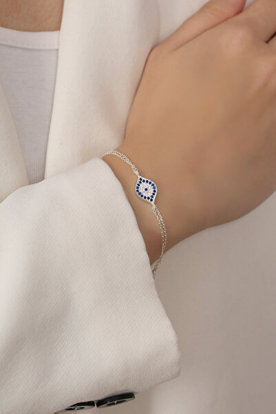 Silver 925 Ayar Safir Taşlı Gümüş Bileklik