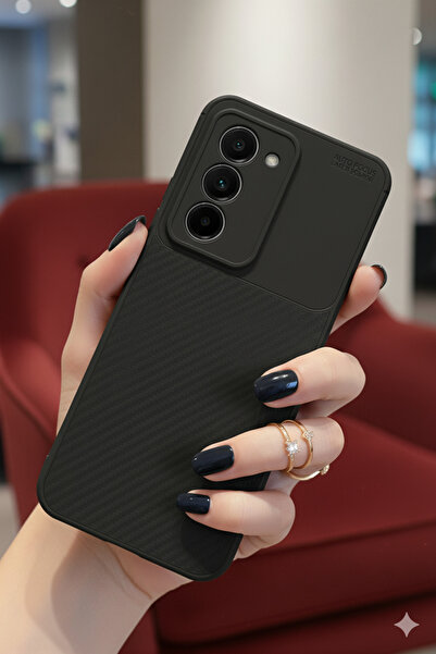 Hatreds Xiaomi Redmi 15 Uyumlu Kılıf Karbon Detaylı İnce Yapılı Kamera Koruma...