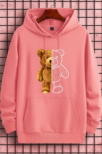 CLASSY.MODA Hanorac unisex cu supradimensionat fire O cu glugă cu model de ju...