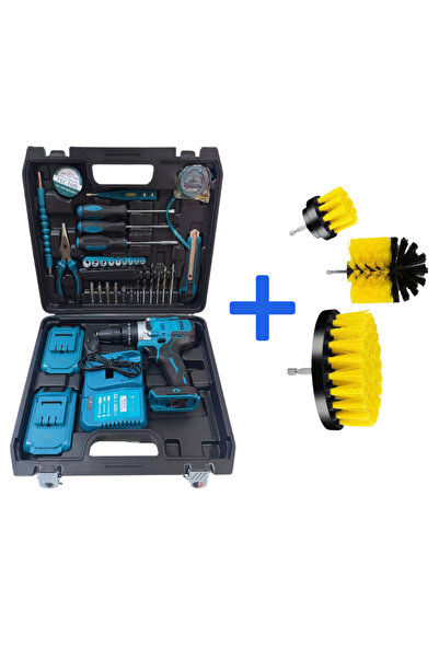 German Meister Trusă Bormașină cu Percuție + 30 de Accesorii, 2 Acumulatori 3...