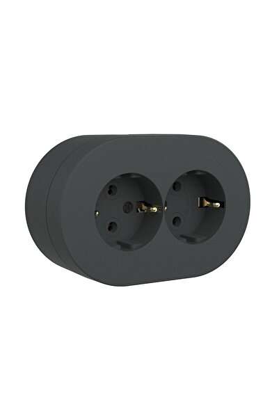 ovivor ( Xone ) Siyah Sıvaüstü İkili Topraklı Priz