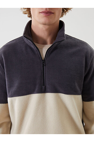 LC Waikiki Світшот для чоловіків з високим коміром, довгими рукавами та кольоровими вставками - W4M556Z8