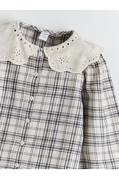 LC Waikiki Baby Collar Plaid Girl's Shirt