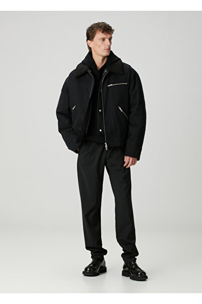 Academia Siyah Beli Kordonlu Palermo Yün Pantolon