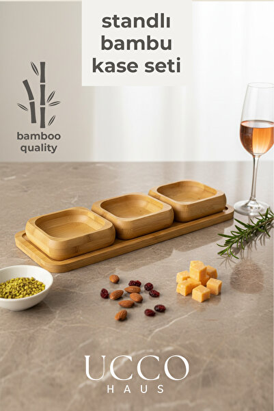 UCCO Bambu 3'lü Kahvaltılık & Sunumluk & Çerezlik | Reçellik & Çikolatalık & ...