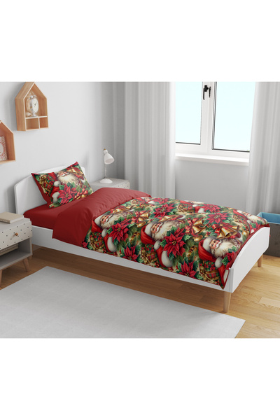 Erays Home New Year Santa Claus Themed 3D Digital Printed Single Duvet Cover Set Sleeping Set