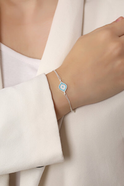 Silver 925 Ayar Firuze Taşlı Gümüş Bileklik