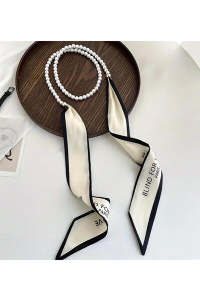 ERDESIGNN KADIN FULAR İTHAL FULAR İNCİ DETAYLI FULAR