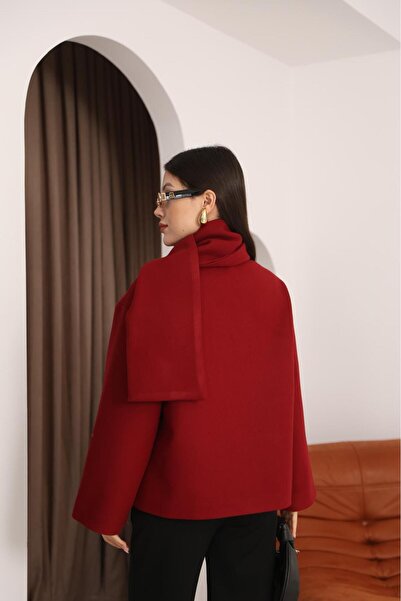 Leo Ferre Women's Cashmere Shawl Collar Winter Coat with Front Buttons. 1211