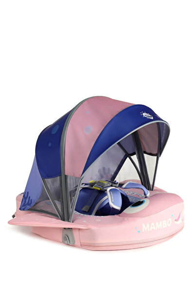 Mambobaby Pembe Vatoz Emniyetli Gölgelikli Ayak Destekli Bebek Yüzme Simidi