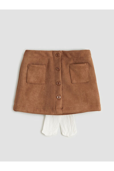 LC Waikiki Fusta și chiloți pentru fete din piele intoarsa LCW Kids